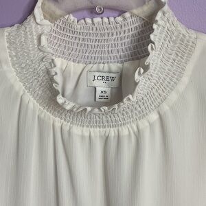 J.Crew Ivory Smocked Top